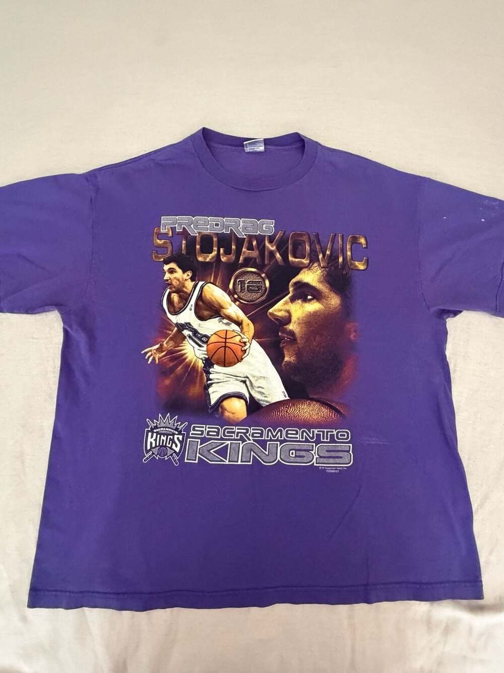 Vintage Delta Pro Weight Predrag Stojakovic Sacramento Kings NBA T-Shirt XL